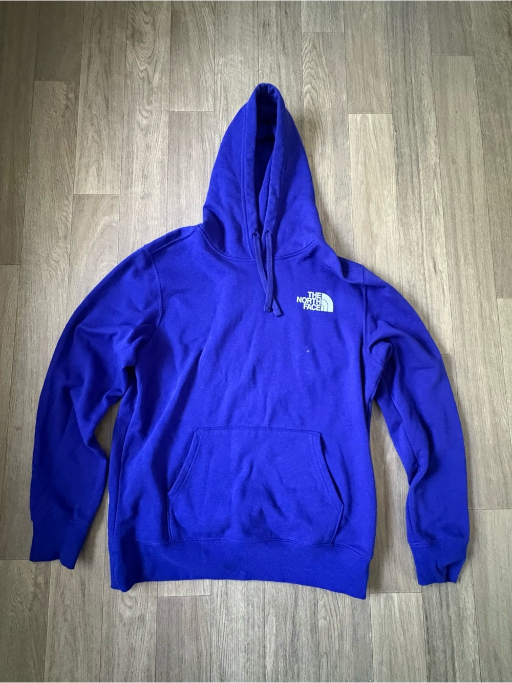 The North Face Men's Royal Blue Pullover Hoodie with Chest Logo